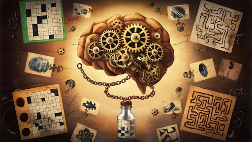 Person solving brain teasers and riddles