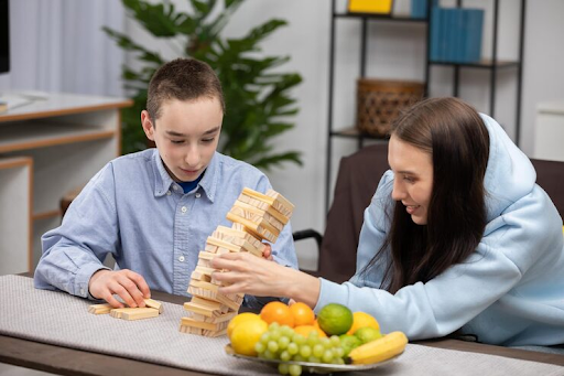 Person playing mind games for cognitive growth