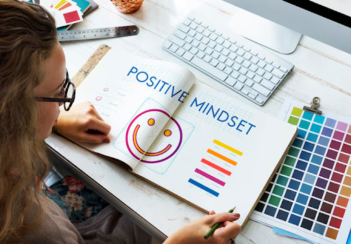 Person using positive visualization to overcome overthinking